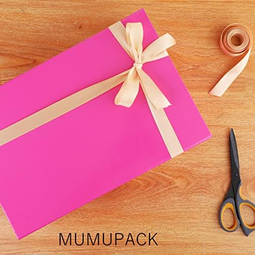 Mumupack 8x7x3.3 polegadas caixas com tampas, caixas de presente rosa kraft para aniversários de Natal, caixa de presente rosa com