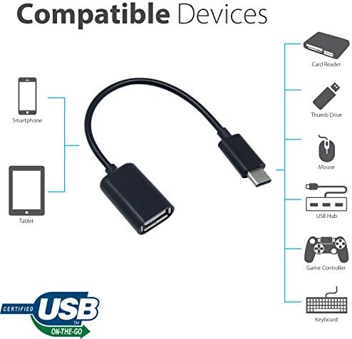 Adaptador OTG USB-C 3.0 Compatível com o seu Samsung Galaxy Buds 2 para funções de uso rápido, verificado e multi, como teclado, unidades de polegar, ratos, etc.