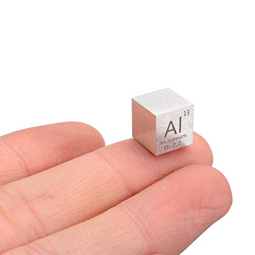 Cubo de metal de alumínio de 10 mm 99,99% Puro para elementos Coleção Laboratório Material do experimento Hobbies Display de blocos