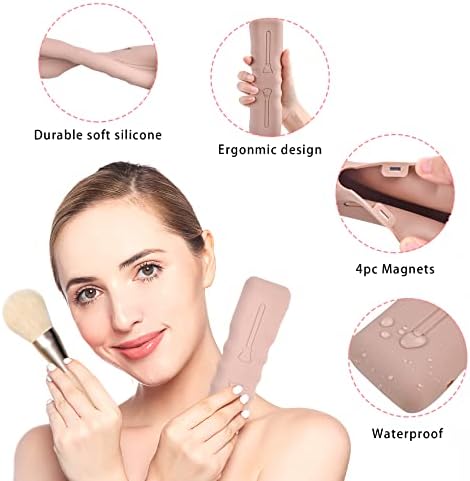 Cuayaes Silicone Makeup Brush Porta, porta-maquiagem portátil de maquiagem de viagem, cooperamento de escova à prova