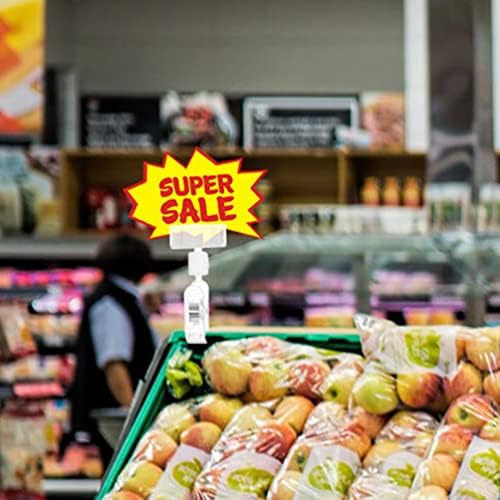 Totority Shelf Suporte de mercadoria tags clipe de suporte de plástico, clear alimentos placas de alimentos clipe