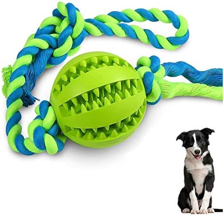 Brinquedos interativos de bola de bola de cão mais úmido, cães limpam as bolas de treinamento em corda de algodão para cães