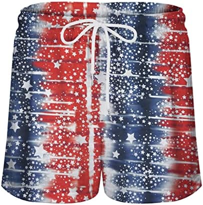 Ruiruilico, 4 de julho, shorts de bandeira americana para mulheres shorts casuais de verão vintage shorts elásticos