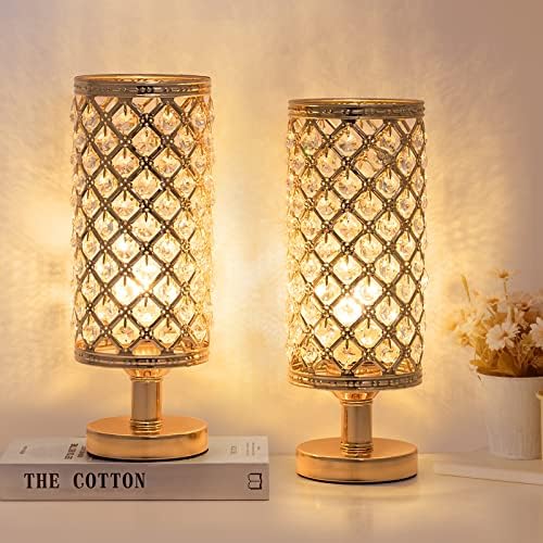 luminárias de mesa de cristal smusei conjunto de 2 lâmpada elegante de cabeceira moderna de cabeceira