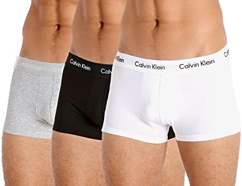 Calvin Klein, algodão masculino, alongamento de 3 pacote de troncos baixos