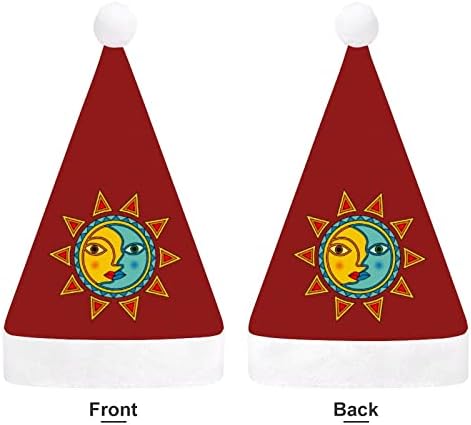 Sun Moon Christmas Hat Hat Papai Noel para adultos unissex Comfort Classic Xmas Cap para Férias de Festa de Natal
