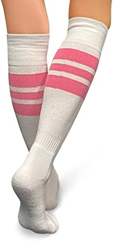 Couver Pink Breast Cancer Consciência Rosa Athletic Sports Knee Socks - dedo do pé almofadado, solo e calcanhar