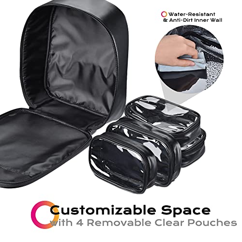 BYOOTique 14 Maquiador profissional Backpack Backpack Storage Bolsa de ombro Organizador de viagens com sacos de armazenamento