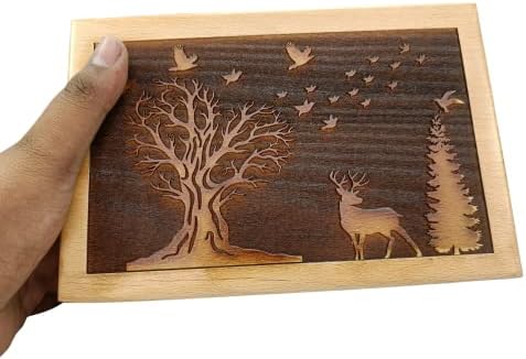 Caixa de cremação de pinhão artesanal para cinzas humanas - Dear e Cremação de Tree Urna para a caixa de urna de madeira artesanal