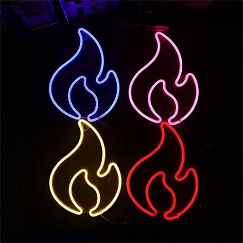 Sinais de luz de neon liderados por chamas, letre em forma de chamas decoração de parede decoração de parede USB/bateria