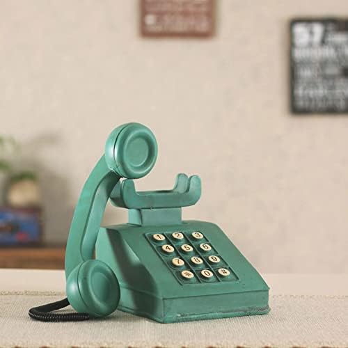 Green Push-Button Retro Follline Telefone Classic Corded Follline Resina Decorações Janela Home Office Decoração adereços