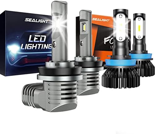 Sealight H11 LED BULLB 20000 Pacote de lúmens H11 Lâmpadas de nevoeiro LED, 6000k Xenon White 6000 lúmens, 400% Super Blipolo H11 Luzes de LEDs de nevoeiro, Play and Plug