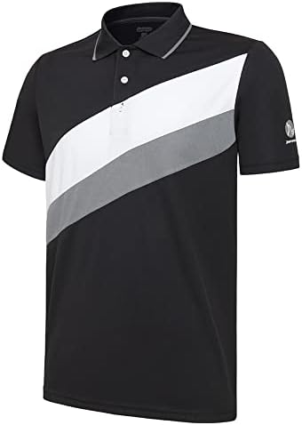 Jutonhdl de manga curta masculina pólo wicking upf+50 performance retchwork contrast color color Golf camisa