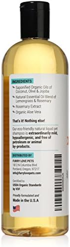 Flupeps certificado Organic Pet Shampoo Natural Hipoalergênico Não Tóxico Para Pele Coceira sensível para cães, gatos,