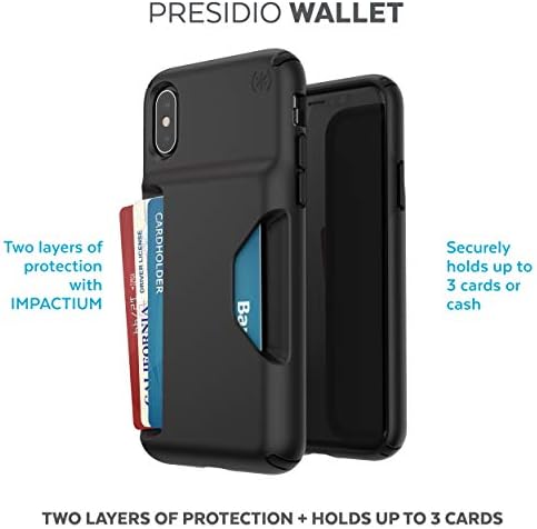 Speck Products Presidio Wallet iPhone XS/iPhone X Case, Black/Black