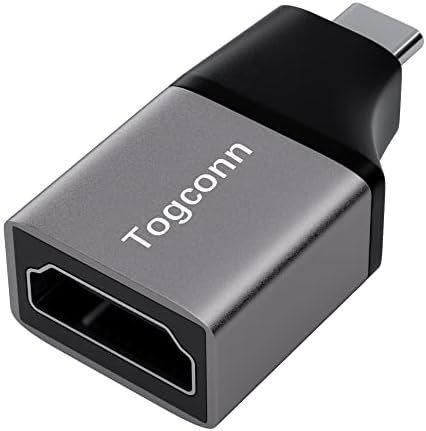 Togconn USB C a HDMI Adaptador 4K@60Hz Portable Tipo C Masculino para HDMI O conector feminino suporta 4K@60Hz, 2K, 1080p, para