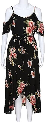 Mulheres Vestidos de tamanho grande ombro frio Cami maxi vestido longo estampado floral boêmio boêmio boho casual high baixo