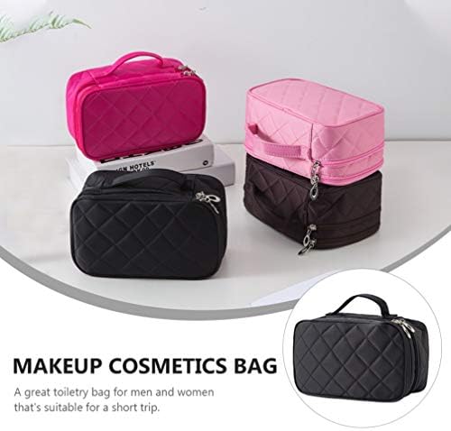 Bolsa de cosméticos para viagens de viagem Bolsa de lavagem de lavagem de lavagem sacos de maquiagem de lona de lona Dupla