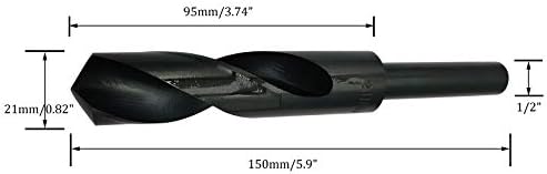Bit de broca de haste reduzida de 21 mm, hastreio de 1/2 ”de alta velocidade de aço de aço hss 9341 para placa de alumínio