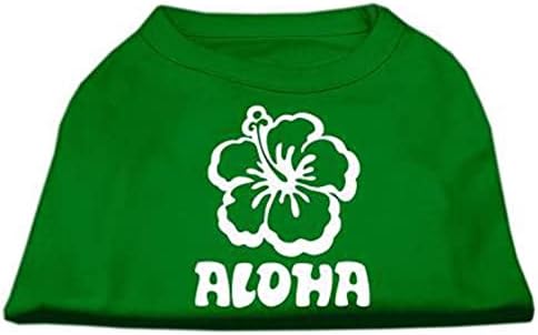 Mirage Pet Products Aloha Flower Salte Print camisa, médio, verde