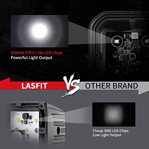 LASFIT 3 polegadas LED AMAREL PODS VELO DE INundidade + 3 polegadas LED PODS Luzes de vala de feixe de inundação