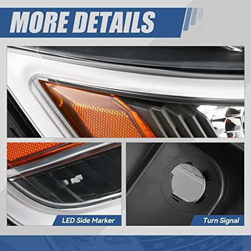 LED DRL farol lâmpada compatível com o Ford Explorer Limited/XLT/Platinum -2018, lado direito do passageiro, Chrome Housing