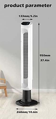 Yoo Air Conditionners Tower Fan silencioso ventilador de resfriamento de 7,5 horas Manual de configurações de 3 velocidades Manual ou Remote Stand Up Floor portátil para quarto e escritório em casa Use 37,4 polegadas brancas