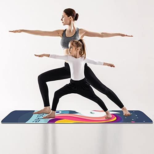 Yoga Mat Unicorn Elementos Florais Eco Friendly Non Slip Fitness Exercition tapete para pilates e exercícios de piso