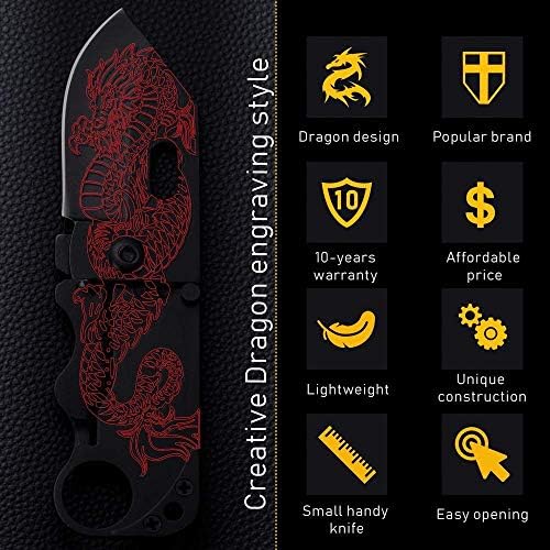 Pacote de 2 itens - faca de bolso pequeno - Faca dobrável - Mini faca tática com clipe de dinheiro - Cartão de crédito