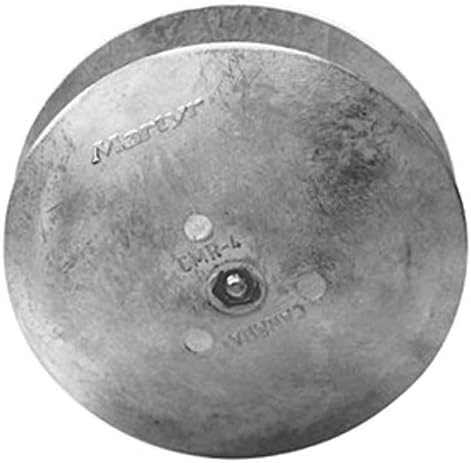MARTYR CMR04AL, ânodo de disco do leme / acabamento, cabeça de aço inoxidável Allen, alumínio, 0,65 l x 5 od x 0,34 id