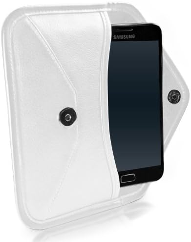 Caixa de ondas de caixa compatível com o Oppo A57 - Elite Leather Messenger bolsa, design de envelope de capa de couro sintético para o Oppo A57 - Ivory White