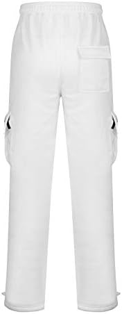 Calça de lounge de treino masculina suiquilhada com bolsos da cintura elástica linho de linho de algodão de cordão solar