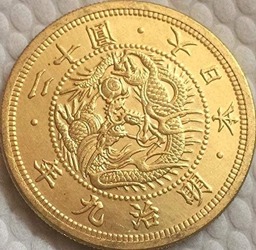 Japão 20 ienes - Meiji 9 anos Cópia de moeda 35 06mm Gold Plated Ornaments Collection Presentes