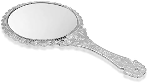 Dalal espelho manual de 11,5 polegadas, espelho de mão com alça, espelho portátil, maquiagem pessoal espelho redondo plástico