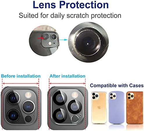 Protetor de lente da câmera Compatível com o iPhone 14 Pro Max / iPhone 14 Pro, [2 pacote] Protetor de tela de vidro temperado