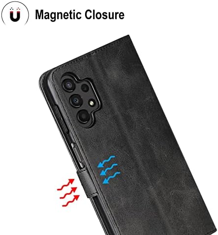 Cresee Compatível com o capa Samsung Galaxy A13 LTE / A13 4G, capa da carteira de couro PU [slots de 3 cards 1 bolso de dinheiro] [fechamento magnético] [Stand Kickstand] Caixa de telefone para Galaxy A13 - Black