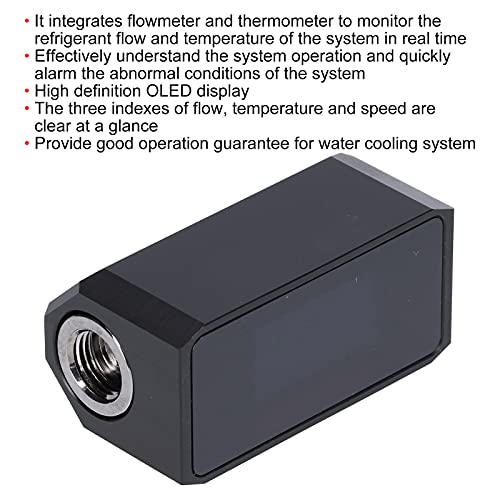 G1/4 Inline PC água de resfriamento do medidor de fluxo, temperatura/fluxo/velocidade OLED Display Indicador de fluxo de refrigeração