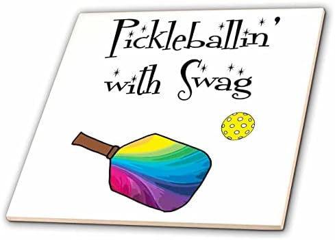 3drose engraçado pickleballin com swag cool paddle esportes - azulejos