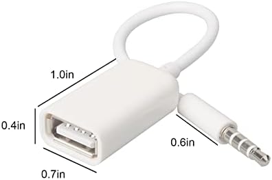 Aux to USB Adaptador de 3,5 mm machos machos de áudio plugue para USB 2.0 Feminino Feminino Cabo de conversor 2pack Somente para