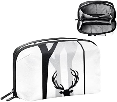 Bolsa de maquiagem de animais florestais para bolsa de organizador de viagens portáteis para bolsa de beleza para mulheres para mulheres