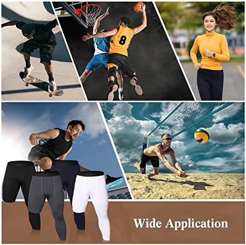 MEPase 4 Pack 3/4 de uma perna de uma perna Tights Men Leggings calças de camada de base atlética para esportes de basquete
