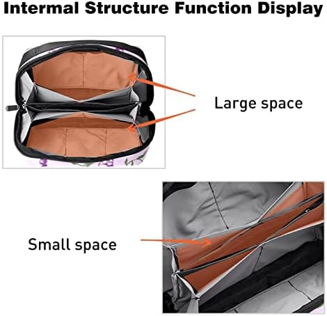 Bolsa de maquiagem de flores aquarela de aquarela roxa para bolsa de organizador de viagens portáteis para bolsa de beleza de higiene pessoal