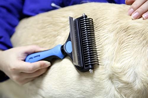 MAXPOWER PLUSHT DOG BURILL DOG ​​CABEL - PETS DESHEDDING Brush Dog Helfing Rake - Ferramenta de preparação para animais