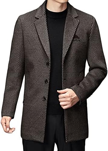 Masculino casual de lã de lã Blazer Herringbone Tweed Jaqueta de negócios de dois botões de negócios casaco esportivo de casamento leve