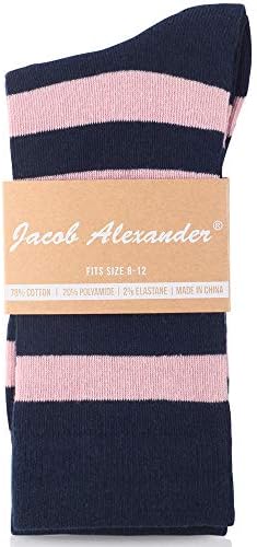 Jacob Alexander College Stripe Cotton Dress Socks