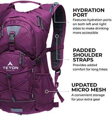 As mochilas de hidratação de oásis de teton-mochila de hidratação para caminhadas, corrida, ciclismo, ciclismo, bexiga