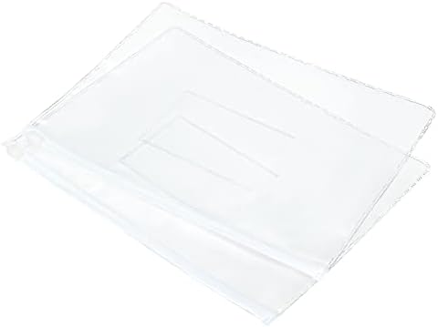 Meccanixity Zip Envelope Arquivo Sacos, tamanho A5 Pvc Clear Bill Document Pocket para escritório em casa, pacote branco de
