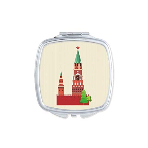 Rússia ilustração símbolo nacional marco espelho espelho portátil composição de bolso portátil vidro de dupla face
