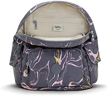 Pacote de mochila da cidade feminina Kipling, mochila pequena, mochila versátil leve, bolsa escolar, mármore macio, 10,75'l x 13,25'h x 7.5''dd