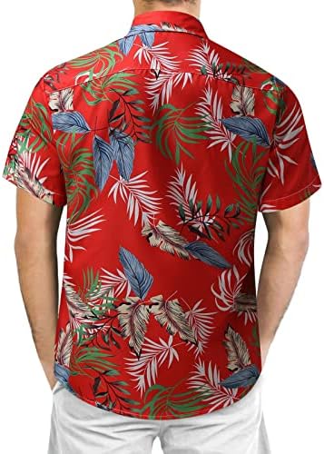 XXBR Mens Hawaiian Shirts Manga curta Button Tropical PREST Down Down Tops Tops Vintage Camisa de férias de férias de verão